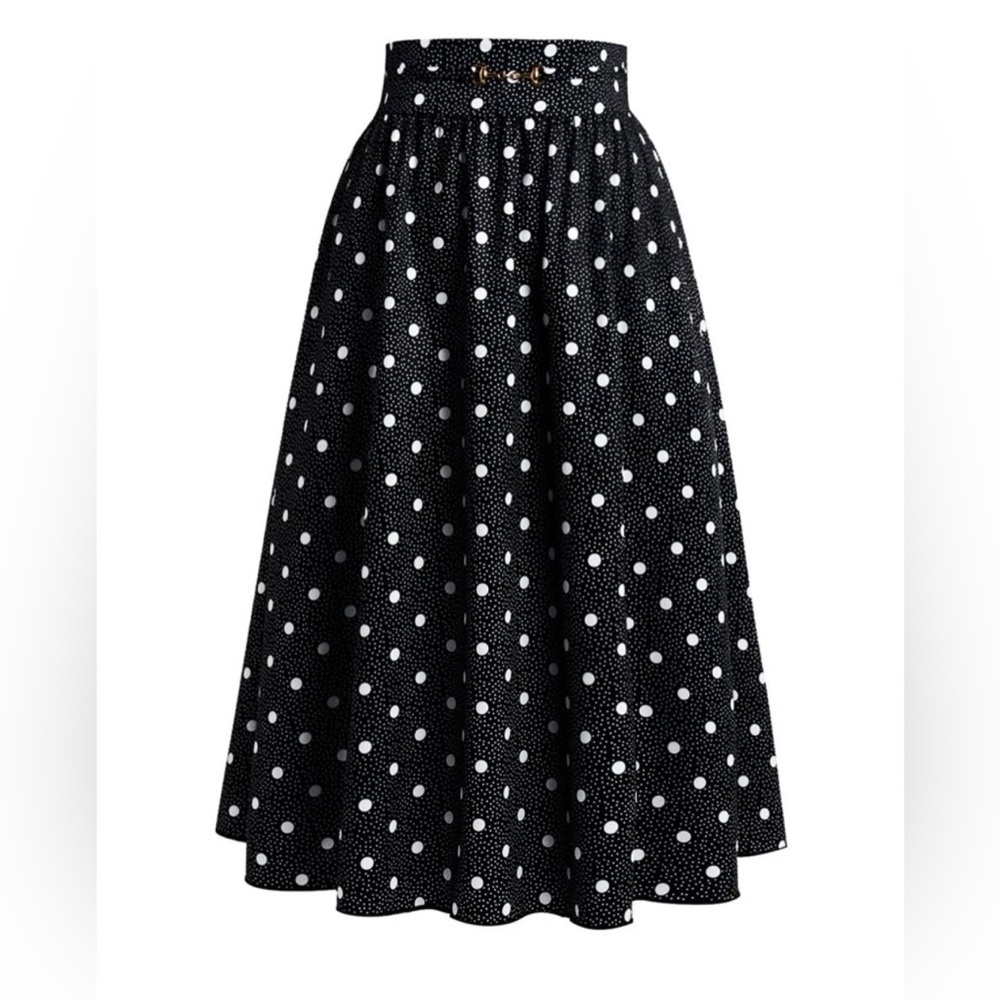 Plus Polka Dot Print Flare Skirt
